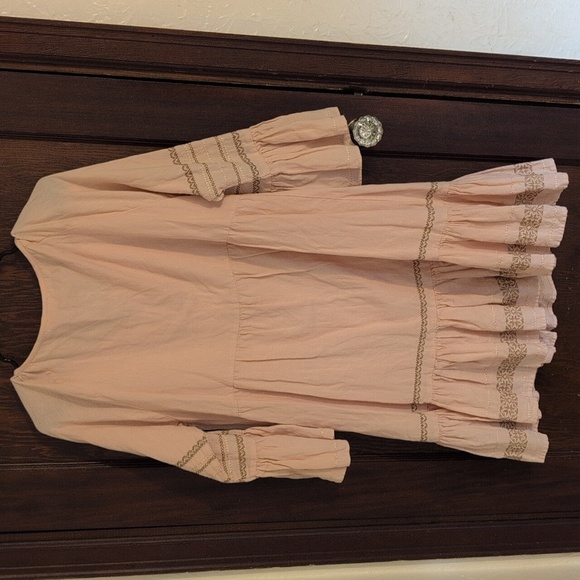 Roller Rabbit Scoop Neck Dress w/ 3/4 Sleeves.  Size Medium Light Pink Boho - Picture 7 of 9
